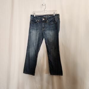 AMERICAN EAGLE 100% Cotton Boy Fit Blue Medium Wash Denim Jeans Women 6 Regular